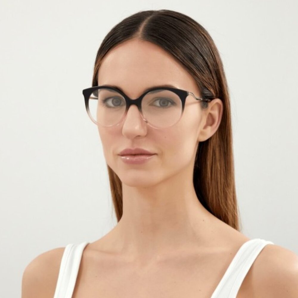 Gucci GG1009O 001 Eyeglasses Havana/Gold 52mm Round Frame - Picture 3 of 12